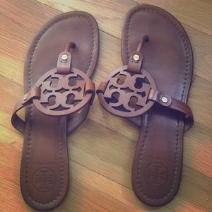 Tory Burch Miller Sandals in Brown Leather